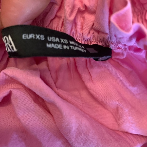 Zara off shoulder cropped blouse pink summer - Picture 5 of 5